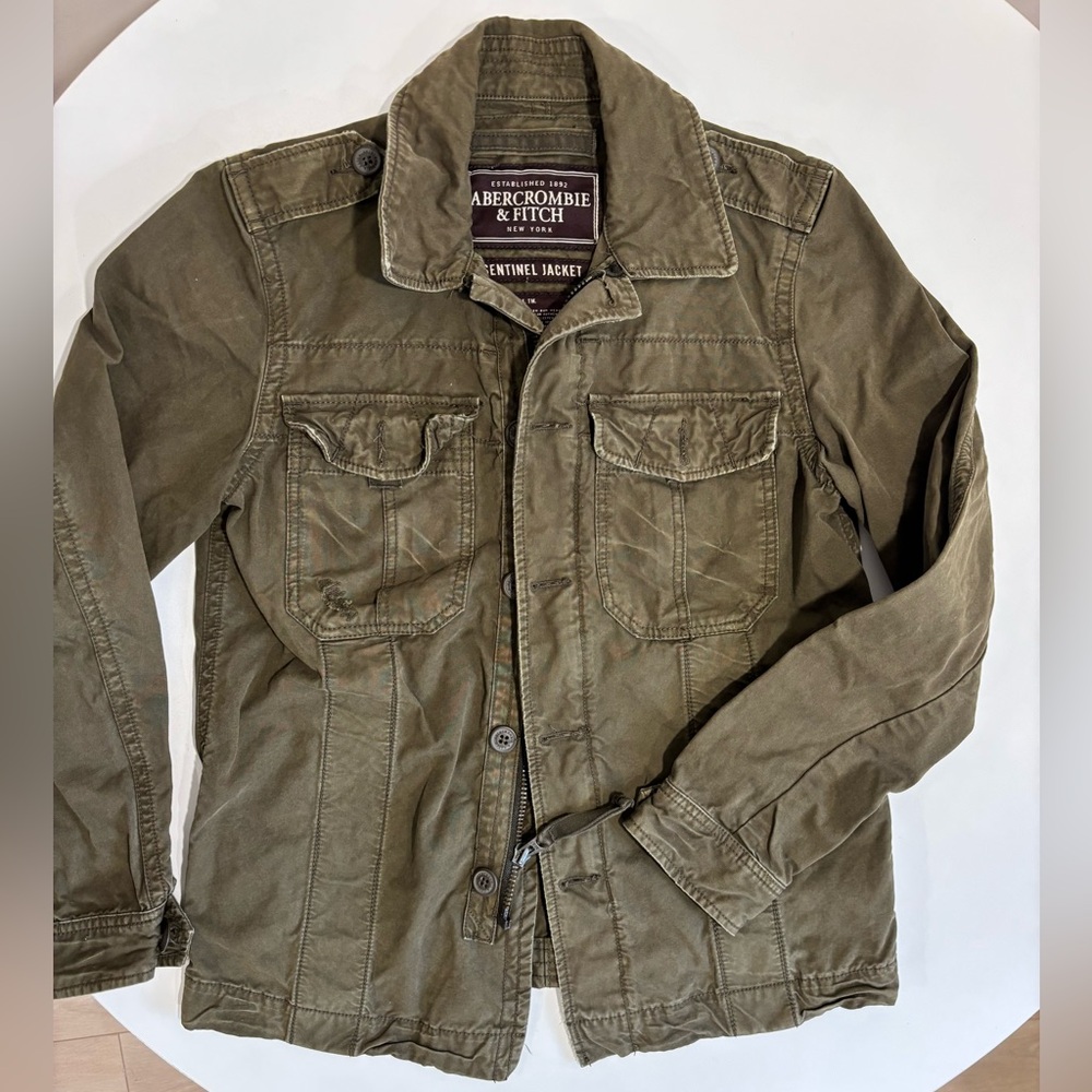 Abercrombie & Fitch Sentinel Olive Green Military Field Jacket